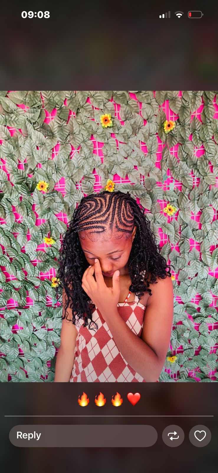 Boho bum length hairstyle